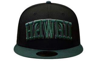 Wesn Black Dark Green 59Fifty Fitted Hat by Fitted Hawaii x New Era