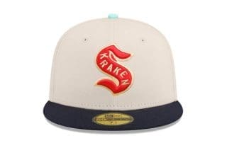 Seattle Kraken 2024 Winter Classic Stone Navy 59Fifty Fitted Hat by NHL x New Era