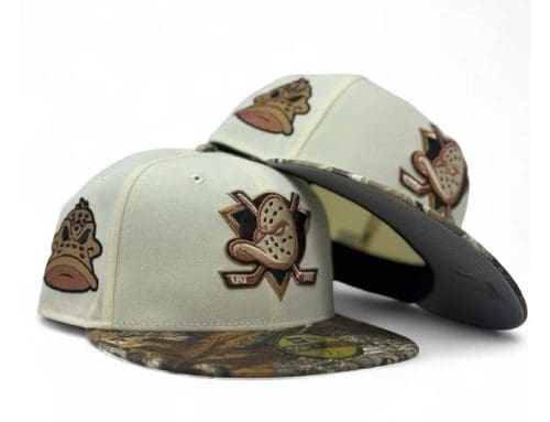 Anaheim Ducks Mascot Logo Chrome Realtree 59Fifty Fitted Hat by NHL x New Era