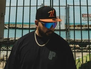 Kalai Black Orange 59Fifty Fitted Hat by Fitted Hawaii x New Era Kalai Black Orange 59Fifty Fitted Hat by Fitted Hawaii x New Era