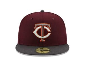 Minnesota Twins Bomba Squad Maroon Graphite 59Fifty Fitted Hat by MLB x New Era Minnesota Twins Bomba Squad Maroon Graphite 59Fifty Fitted Hat by MLB x New Era