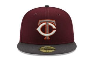 Minnesota Twins Bomba Squad Maroon Graphite 59Fifty Fitted Hat by MLB x New Era