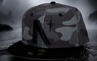 North Star Camo Vize Black 59Fifty Fitted Hat by Noble North x New Era