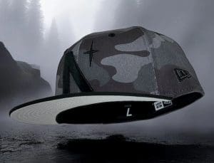 North Star Camo Vize Black 59Fifty Fitted Hat by Noble North x New Era Front