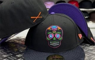 Sugar Skull Logo Black Purple 59Fifty Fitted Hat by JustFitteds x New Era