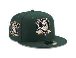 Anaheim Ducks 30th Anniversary Dark Green 59Fifty Fitted Hat by NHL x New Era Front Anaheim Ducks 30th Anniversary Dark Green 59Fifty Fitted Hat by NHL x New Era Front