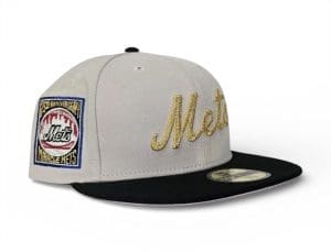 New York Mets 25th Anniversary Stone Black 59Fifty Fitted Hat by MLB x New Era Patch New York Mets 25th Anniversary Stone Black 59Fifty Fitted Hat by MLB x New Era Patch