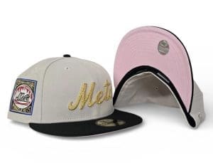 New York Mets 25th Anniversary Stone Black 59Fifty Fitted Hat by MLB x New Era Undervisor New York Mets 25th Anniversary Stone Black 59Fifty Fitted Hat by MLB x New Era Patch