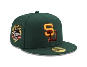 San Diego Padres 40th Anniversary Dark Green 59Fifty Fitted Hat by MLB x New Era Front