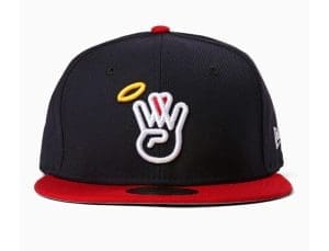 Angelino Navy Red 59Fifty Fitted Hat by Westside Love x New Era Front