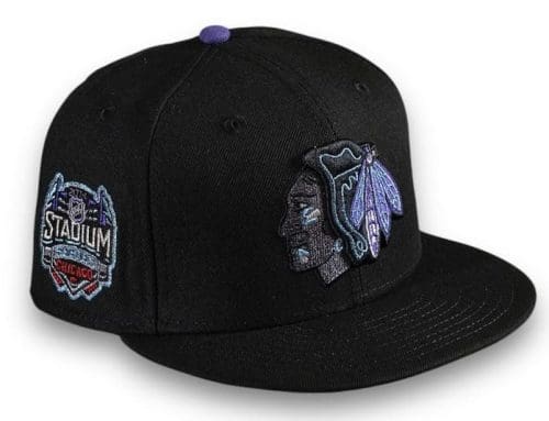 Chicago Blackhawks Stadium Black 59Fifty Fitted Hat by NHL x New Era