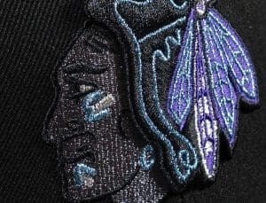 Chicago Blackhawks Stadium Black 59Fifty Fitted Hat by NHL x New Era Front