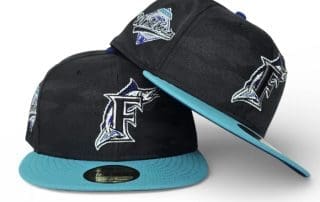 Florida Marlins 1997 World Series Tonal Black Camo Teal 59Fifty Fitted Hat by MLB x New Era