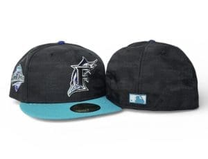 Florida Marlins 1997 World Series Tonal Black Camo Teal 59Fifty Fitted Hat by MLB x New Era Back Florida Marlins 1997 World Series Tonal Black Camo Teal 59Fifty Fitted Hat by MLB x New Era Back