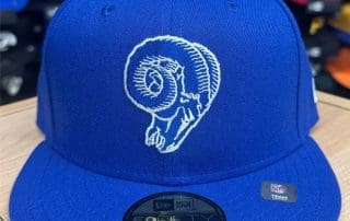 Los Angeles Rams Classic Horns Blue 59Fifty Fitted Hat by NFL x New Era