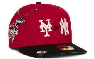 New York Yankees x Mets 2000 World Series Black Red 59Fifty Fitted Hat by MLB x New Era