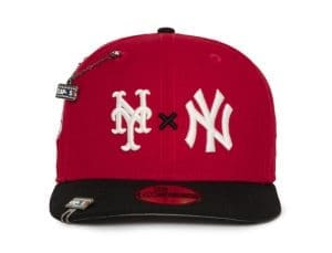 New York Yankees x Mets 2000 World Series Black Red 59Fifty Fitted Hat by MLB x New Era Front