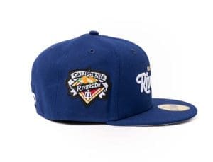 Riverside Script Royal White Gold 59Fifty Fitted Hat by 1LoveIE x New Era Patch
