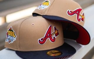 Atlanta Braves 1999 World Series Khaki Navy 59Fifty Fitted Hat by MLB x New Era