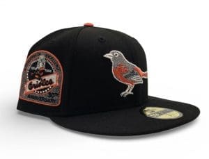 Baltimore Orioles 30th Anniversary Black Green 59Fifty Fitted Hat by MLB x New Era Front Baltimore Orioles 30th Anniversary Black Green 59Fifty Fitted Hat by MLB x New Era Front
