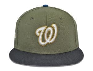 Washington Nationals Olive Graphite 59Fifty Fitted Hat by MLB x New Era Front