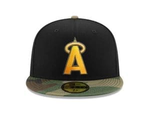 Anaheim Angels 25th Anniversary Black Camo 59Fifty Fitted Hat by MLB x New Era