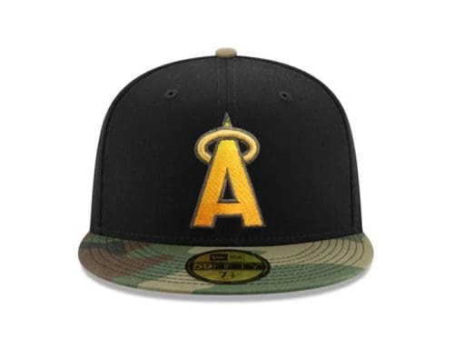 Anaheim Angels 25th Anniversary Black Camo 59Fifty Fitted Hat by MLB x New Era