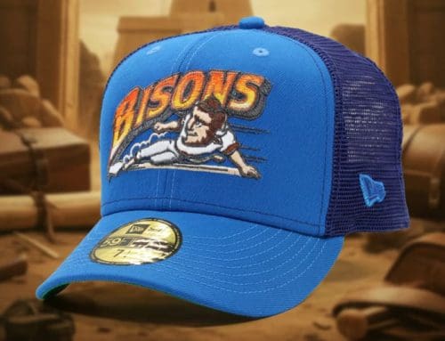 Buffalo Bisons Indiana Jones Trucker Mesh 59Fifty Fitted Hat by MiLB x New Era