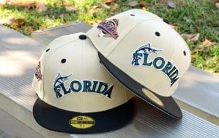 Florida Marlins 1997 WS Vegas Gold Black 59Fifty Fitted Hat by MLB x New Era