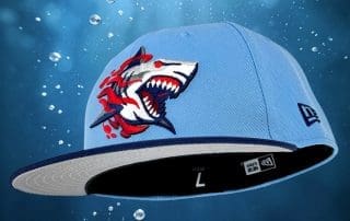 Great White North Shark Sky Blue Light Navy 59Fifty Fitted Hat by Noble North x New Era