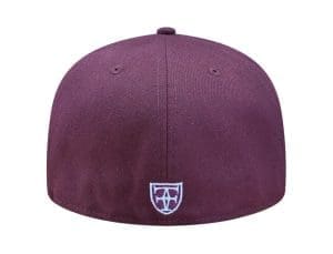 Kamehameha Maroon White 59Fifty Fitted Hat by Fitted Hawaii x New Era Back