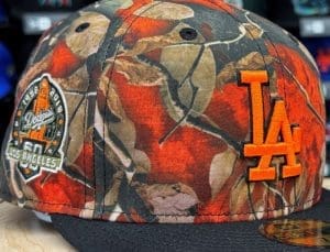 Los Angeles Dodgers Leaves Orange 59Fifty Fitted Hat by MLB x New Era Front Los Angeles Dodgers Leaves Orange 59Fifty Fitted Hat by MLB x New Era Front
