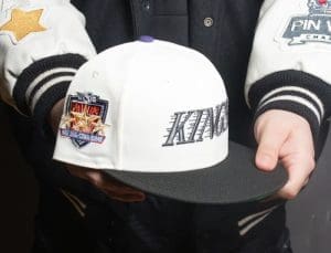 Los Angeles Kings 2002 NHL ASG Chrome White Black 59Fifty Fitted Hat by NHL x New Era Patch Los Angeles Kings 2002 NHL ASG Chrome White Black 59Fifty Fitted Hat by NHL x New Era Patch