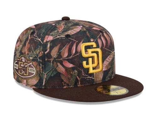 San Diego Padres 50th Anniversary Leaves Camo Brown 59Fifty Fitted Hat by MLB x New Era