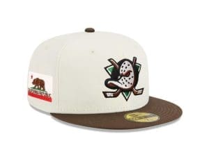 Anaheim Ducks Chrome Brown 59Fifty Fitted Hat by NHL x New Era Front