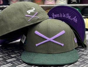 Crossed Bats Logo Smoking Trees 59Fifty Fitted Hat by JustFitteds x New Era