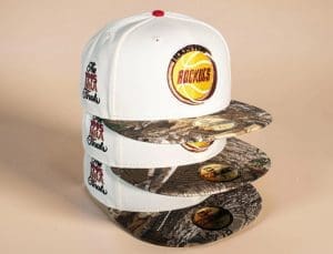 Houston Rockets 1999 NBA Finals Cream Camo 59Fifty Fitted Hat by NBA x New Era Front