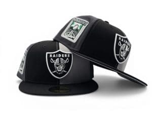 Las Vegas Raiders Super Bowl XI Pinwheel Black Gray 59Fifty Fitted Hat by NFL x New Era