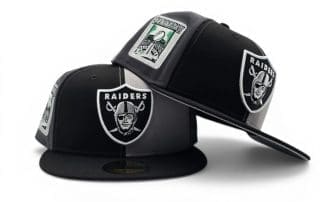 Las Vegas Raiders Super Bowl XI Pinwheel Black Gray 59Fifty Fitted Hat by NFL x New Era