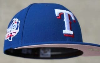 Texas Rangers 40th Anniversary Royal Pink 59Fifty Fitted Hat by MLB x New Era