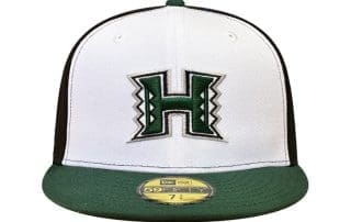 UH White Black Dark Green 59Fifty Fitted Hat by Fitted Hawaii x New Era