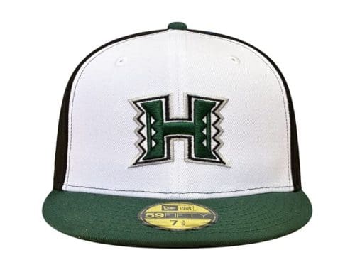 UH White Black Dark Green 59Fifty Fitted Hat by Fitted Hawaii x New Era