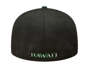 UH White Black Dark Green 59Fifty Fitted Hat by Fitted Hawaii x New Era Back