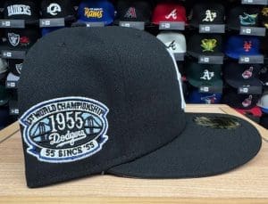 Brooklyn Dodgers 1955 1st World Series Black 59Fifty Fitted Hat by MLB x New Era Patch
