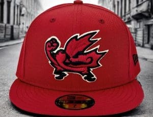 Fighting Maples Vintage Red 59Fifty Fitted Hat by Noble North x New Era Front