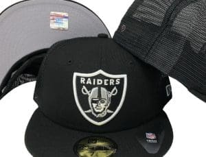 Las Vegas Raiders Mesh Tracker Black 59Fifty Fitted Hat by NFL x New Era