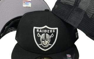 Las Vegas Raiders Mesh Tracker Black 59Fifty Fitted Hat by NFL x New Era