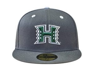 UH Graphite Dark Green White 59Fifty Fitted Hat by Fitted Hawaii x New Era