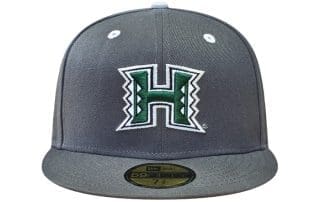 UH Graphite Dark Green White 59Fifty Fitted Hat by Fitted Hawaii x New Era