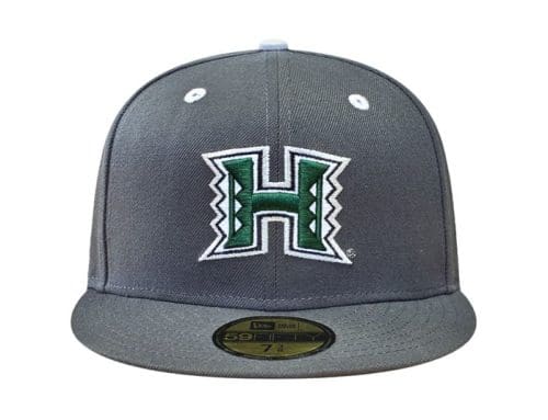 UH Graphite Dark Green White 59Fifty Fitted Hat by Fitted Hawaii x New Era